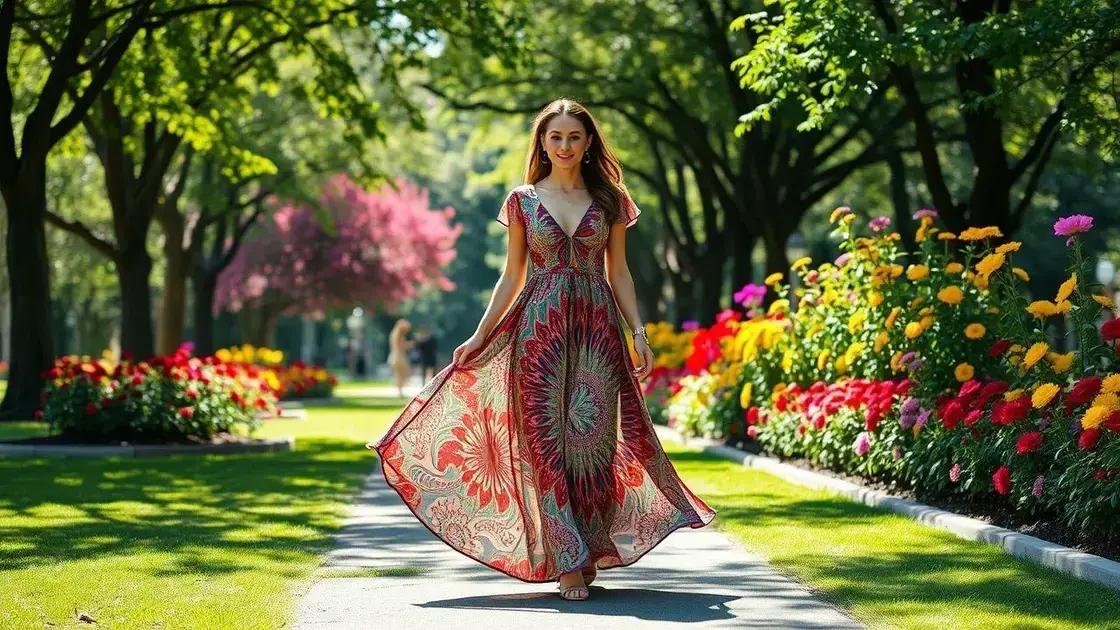 Vestido longo estampado com frescor e elegância: Descubra os modelos da Azura Rio